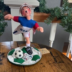 Vintage Olympic USA Soccer Figurine with Ball 1994 Annalee